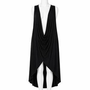 Torrid Black Swim Cover Up Draped Flowy Beach Dress - Plus Size 3